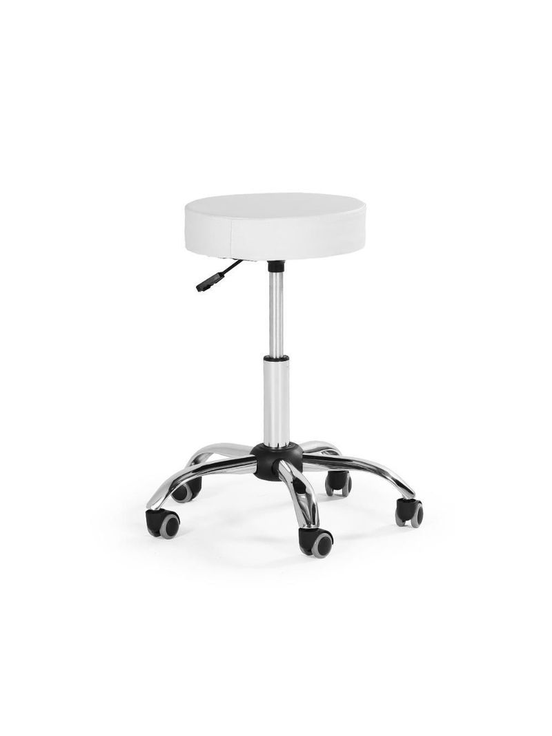 Banqueta Mocho Sem Encosto Com Regulagem De Altura - Branco