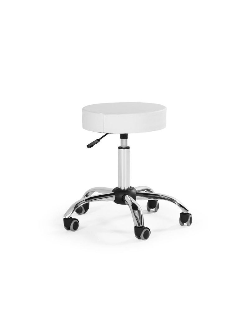 Banqueta Mocho Sem Encosto Com Regulagem De Altura - Branco