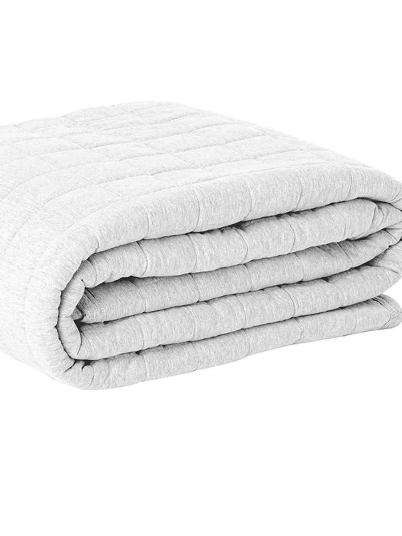 Cobre Leito Tecebem Casal Malha 100% Algodão Lisa 210m X 240m Branco