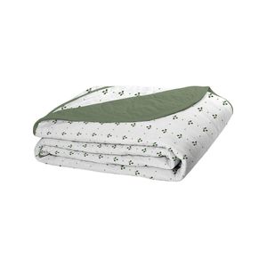 Cobre Leito Tecebem Casal Malha 100% Algodão Estampado em Matelassê Hugo 210x240 cm – Cor Oliva