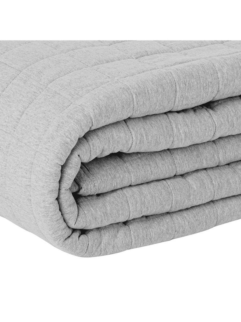 Cobre Leito Tecebem Solteiro Malha 100% Algodão Lisa Em Matelasse 170 X 240cm Cinza