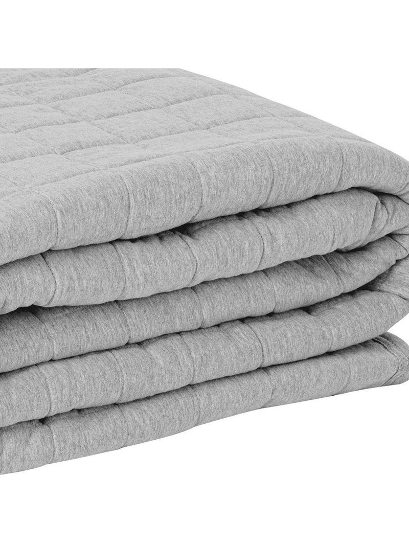 Cobre Leito Tecebem Solteiro Malha 100% Algodão Lisa Em Matelasse 170 X 240cm Cinza