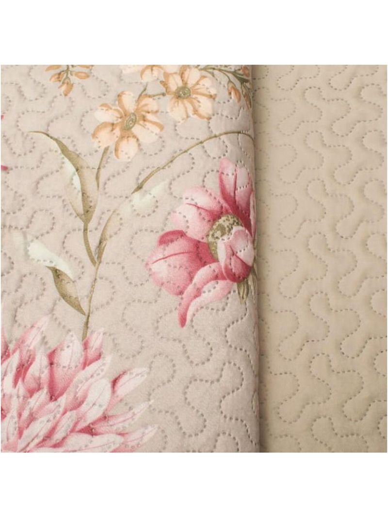 Cobre Leito Buettner Queen Microfibra Renove Estampado Leticia 3 Peças Bege