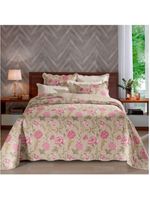 Cobre Leito Buettner Queen Microfibra Renove Estampado Leticia 3 Peças Bege