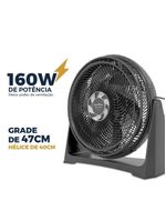 Ventilador Circulador Britânia 160W 3 Velocidades BCA40A 110V