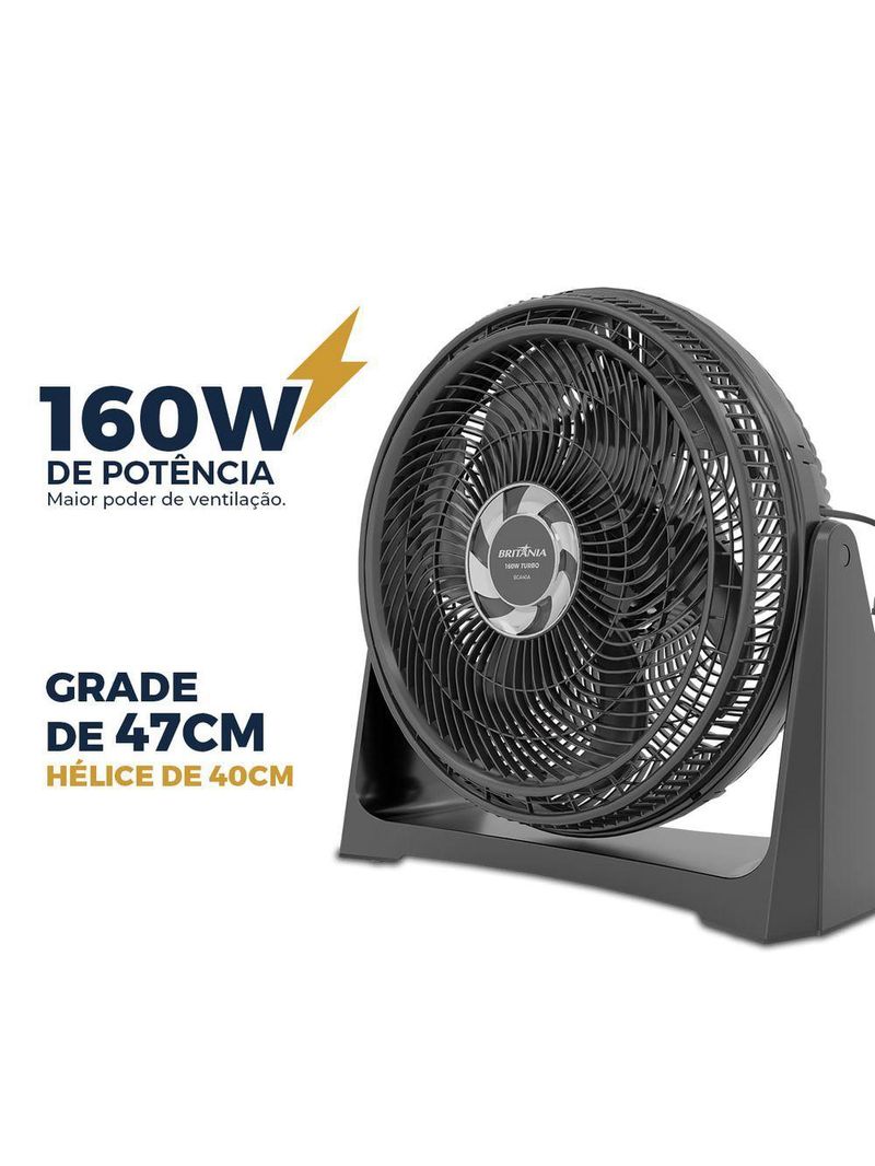 Ventilador Circulador Britânia 160W 3 Velocidades BCA40A 110V
