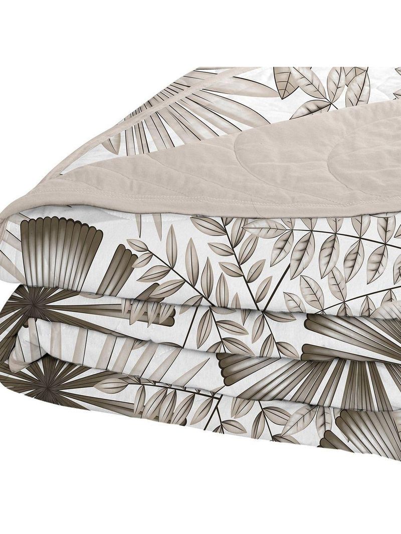 Cobre Leito Tecebem Solteiro Malha 100% Algodão Estampado Em Matelasse Cloe 170 X 240cm Trigo
