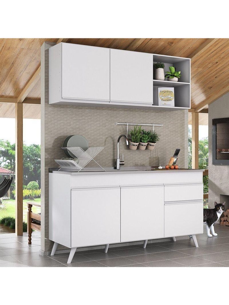 Armário De Cozinha Compacta Multimóveis Branco