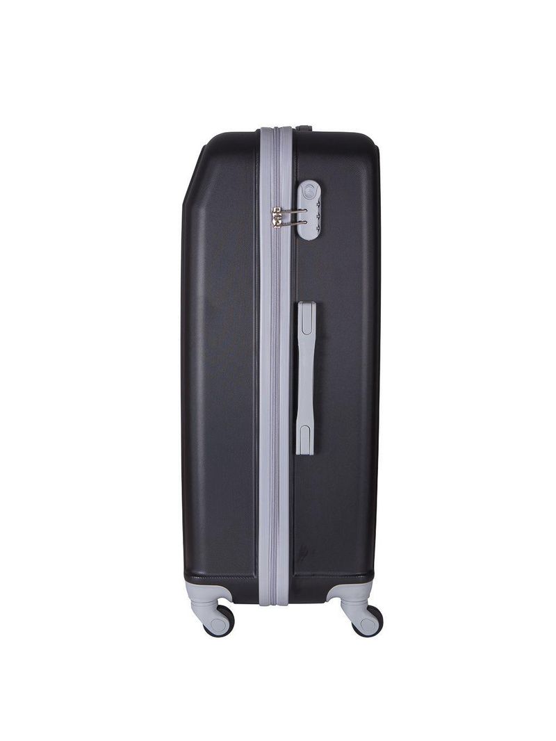 Mala de Viagem Grande Continental em Abs Cadeado Embutido, Rodas Giro 360 IKA - Preta - G