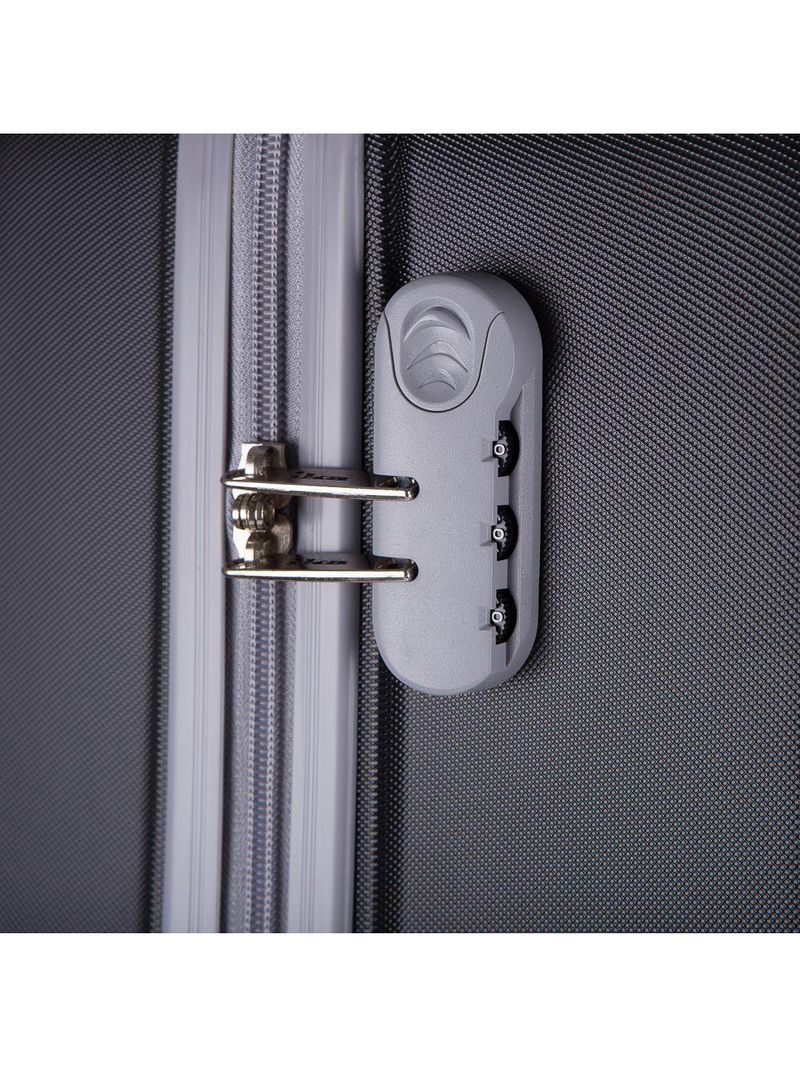 Mala de Viagem Grande Continental em Abs Cadeado Embutido, Rodas Giro 360 IKA - Preta - G