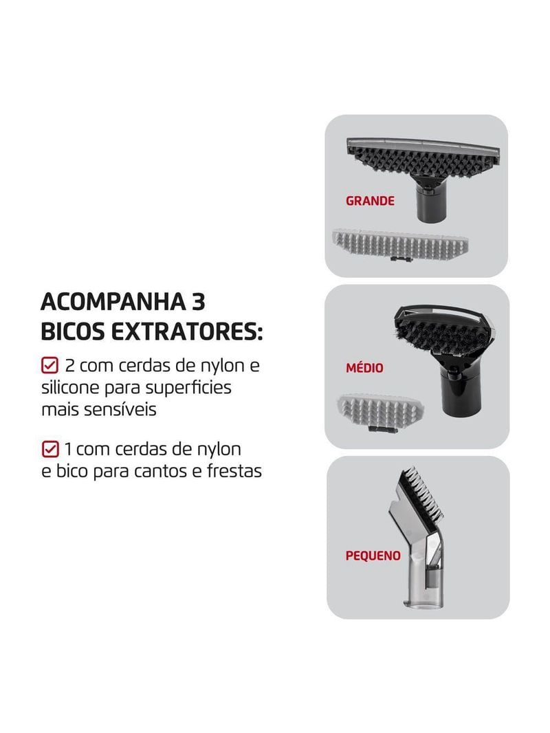 Extratora E Higienizadora Portátil Deep Cleaner I Mondial 1650W EXP-01-R 127V 60hz