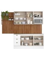 Cozinha Completa Milla Max Armário E Balcão Branco Carraro