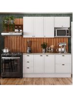 Cozinha Completa Milla Max Armário E Balcão Branco Carraro