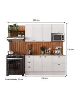 Cozinha Completa Milla Max Armário E Balcão Branco Carraro