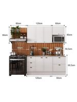 Cozinha Completa Milla Max Armário E Balcão Branco Carraro