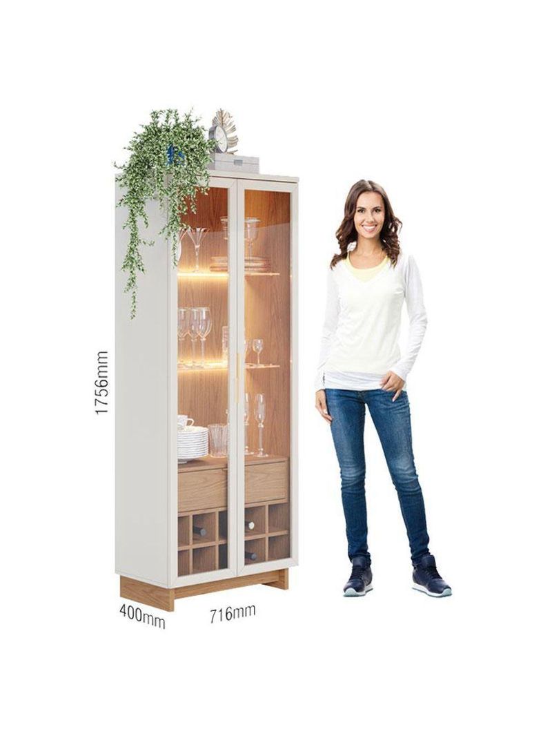 Cristaleira Guanabara Off White Freijó- Colibri