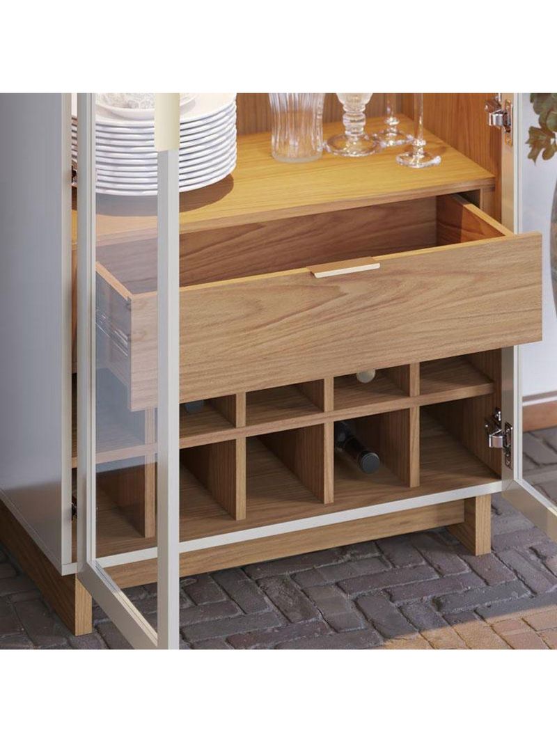 Cristaleira Guanabara Off White Freijó- Colibri