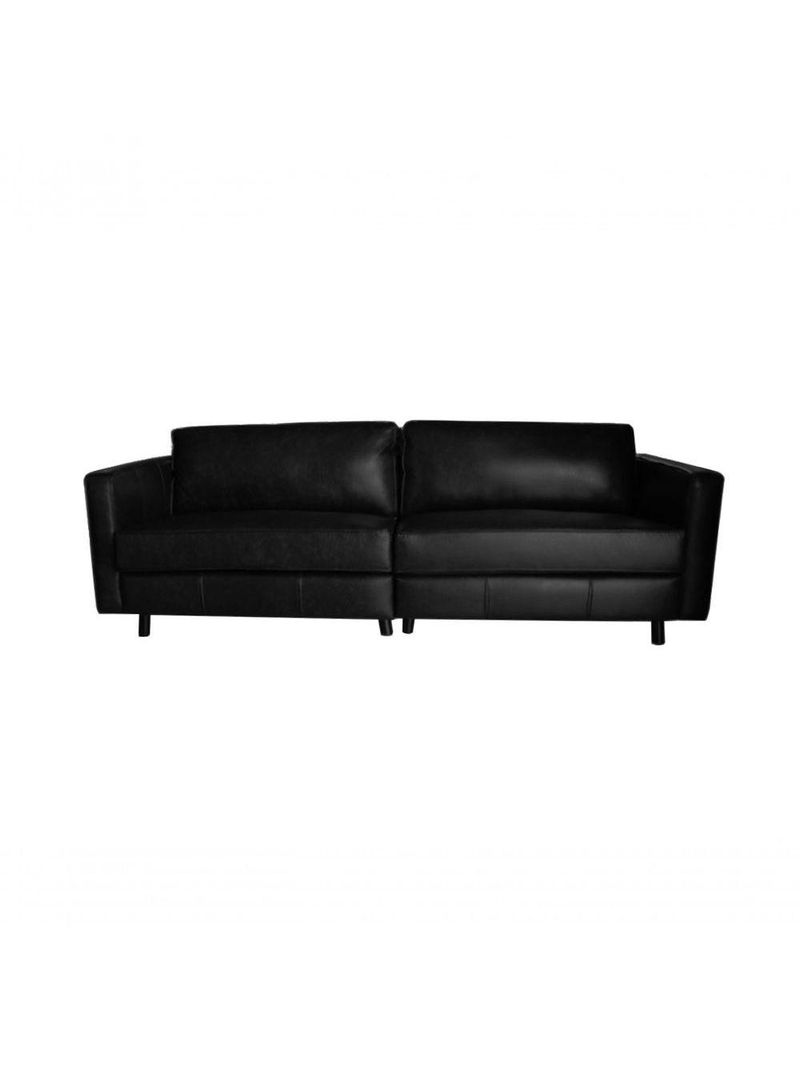 Sofá De Couro Guarujá 4 Lugares Soft Preto - Mempra Design