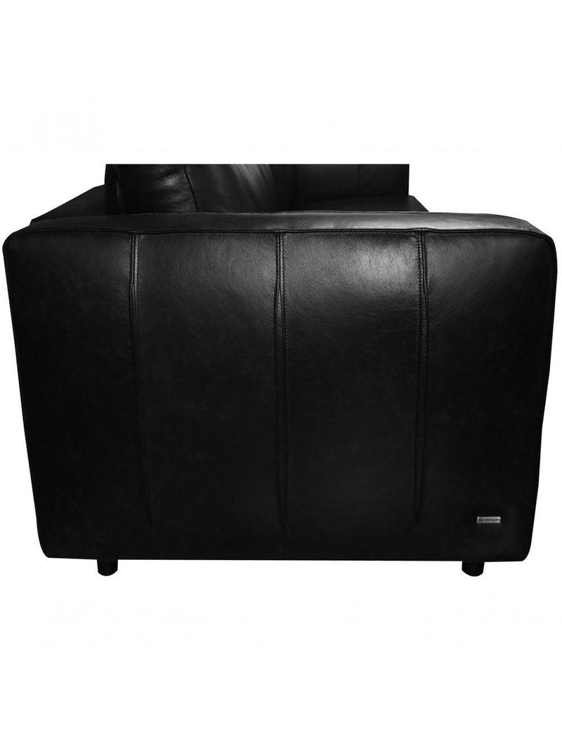 Sofá De Couro Guarujá 4 Lugares Soft Preto - Mempra Design