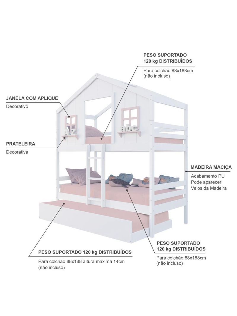 Treliche Casinha Dos Sonhos Madeira Maciça Megamobilia