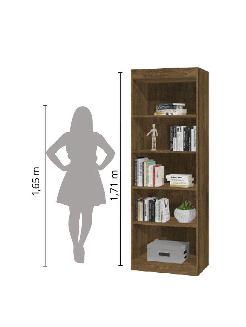 Estante Livreiro Multi 4 Prateleiras 1,71m Office Jequitibá J&a Jequitibá