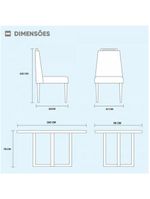 Conjunto Sala de Jantar 6 Lugares Mesa Lisy e 6 Cadeiras em Veludo - Móveis Mix - Cor: Mel/Off White