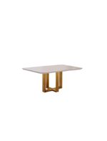 Conjunto Sala de Jantar 6 Lugares Mesa Lisy e 6 Cadeiras em Veludo - Móveis Mix - Cor: Mel/Off White