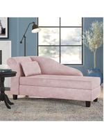 Recamier Diva França 1,60m Suede Rosa Bebe - Inova Decor
