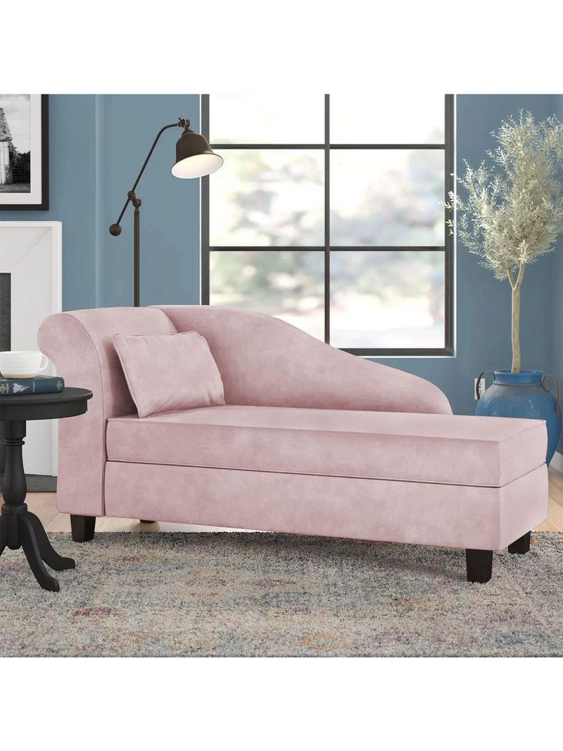 Recamier Diva França 1,60m Suede Rosa Bebe - Inova Decor