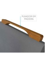 Conjunto Sala de Jantar Mesa e 4 Cadeiras Madeira Maciça Madri - Linho Cinza - Mel/off White/Cinza Claro