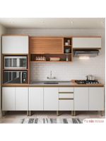 Cozinha Completa Thela Bárbara Torre Quente E Balcão P/ Pia Freijó/branco