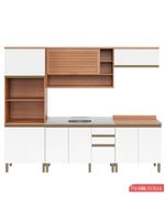 Cozinha Completa Thela Bárbara Torre Quente E Balcão P/ Pia Freijó/branco