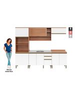 Cozinha Completa Thela Bárbara Torre Quente E Balcão P/ Pia Freijó/branco