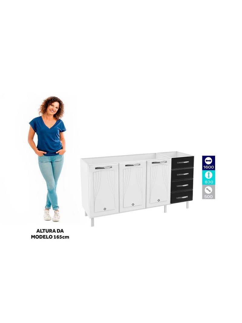 Balcão de Cozinha de Aço Telasul Star New S/tampo P/ Pia