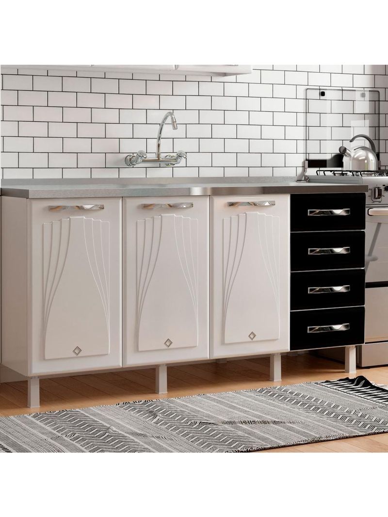 Balcão de Cozinha de Aço Telasul Star New S/tampo P/ Pia