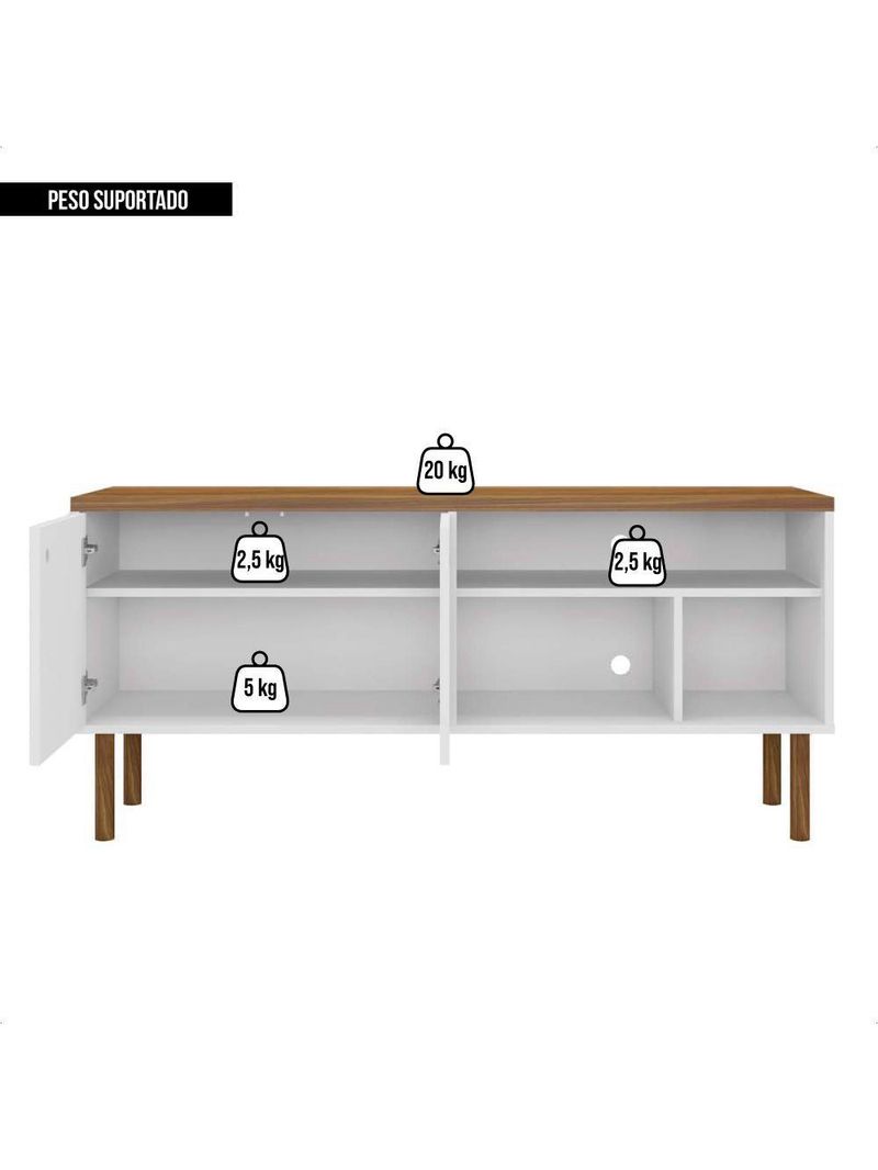 Bancada Para Tv Até 60 Polegadas Multi Branco Caemmun