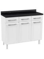 Balcão Gabinete de Cozinha Aço Telasul Topázio com Tampo