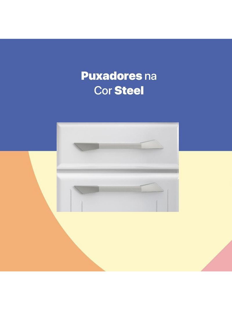 Balcão Gabinete de Cozinha Aço Telasul Topázio com Tampo