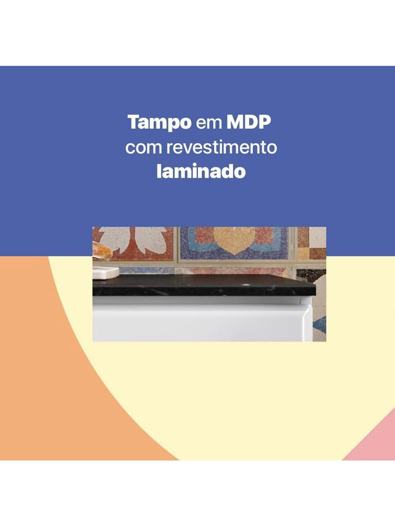 Balcão Gabinete de Cozinha Aço Telasul Topázio com Tampo
