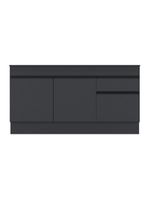 Balcão Cozinha Gabinete Pia 150 Cm 3 Portas 1 Gaveta Preto