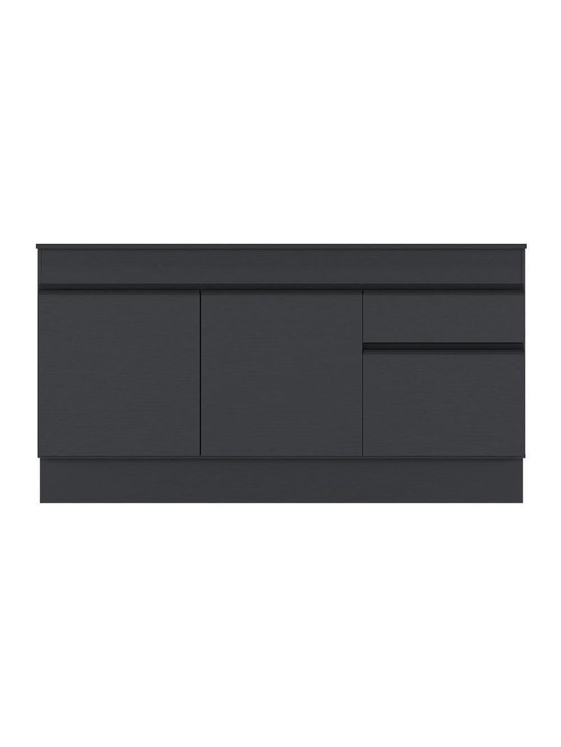 Balcão Cozinha Gabinete Pia 150 Cm 3 Portas 1 Gaveta Preto