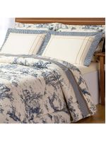 Kit Edredom Martin Queen Estampado + Lençol 07 Peças - Palha