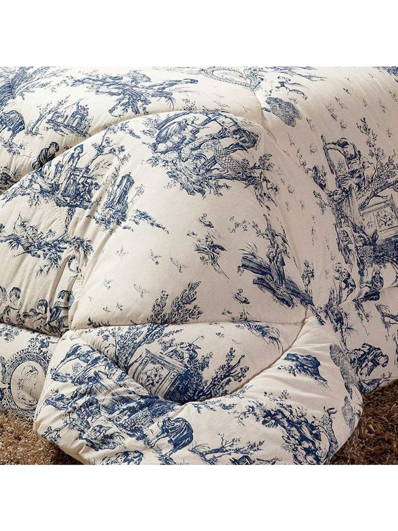 Kit Edredom Martin Queen Estampado + Lençol 07 Peças - Palha