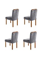 Conjunto 4 Cadeiras Safira Em Madeira Maciça Móveis Mundial Cinza Profundo