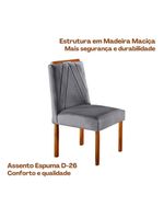 Conjunto 4 Cadeiras Safira Em Madeira Maciça Móveis Mundial Cinza Profundo