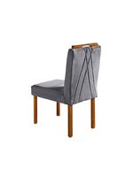 Conjunto 4 Cadeiras Safira Em Madeira Maciça Móveis Mundial Cinza Profundo