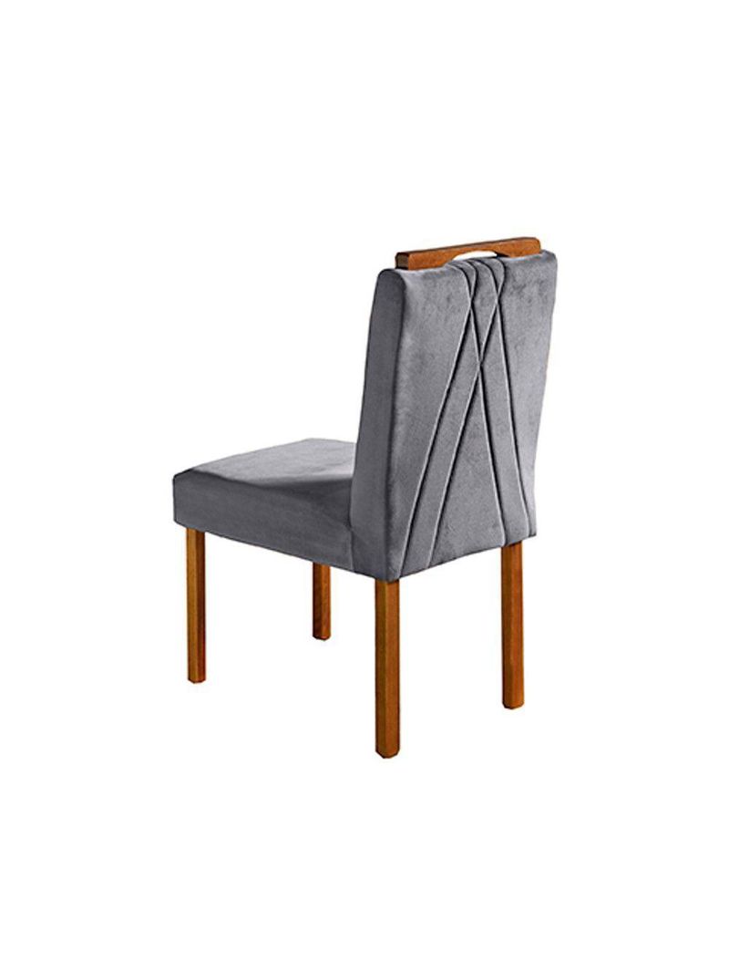 Conjunto 4 Cadeiras Safira Em Madeira Maciça Móveis Mundial Cinza Profundo