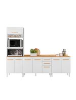 Conjunto De Cozinha Aria Modulado Com 8 Portas 2 Gavetas Branco