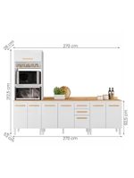 Conjunto De Cozinha Aria Modulado Com 8 Portas 2 Gavetas Branco