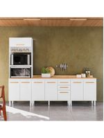 Conjunto De Cozinha Aria Modulado Com 8 Portas 2 Gavetas Branco